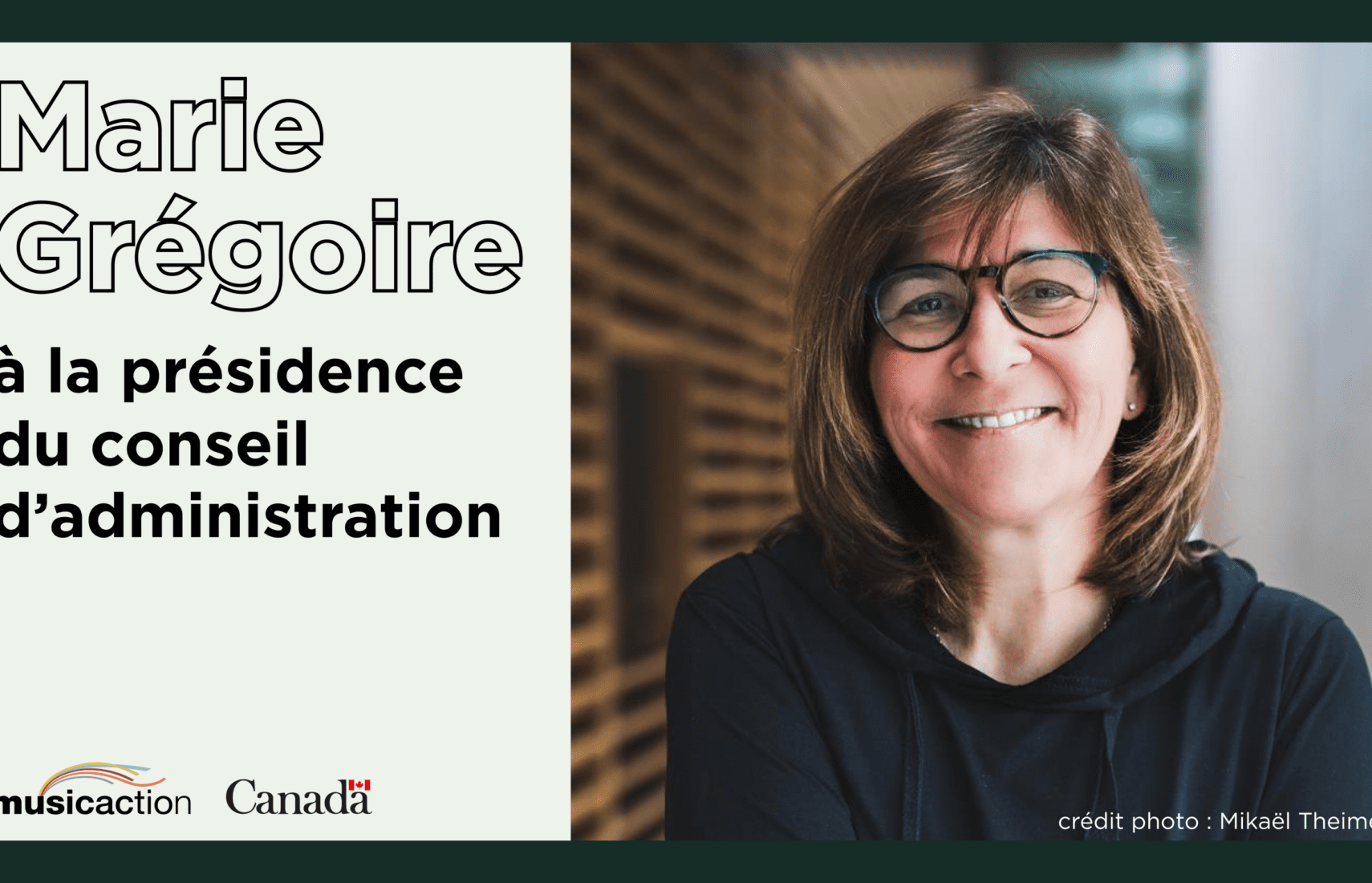 Annonce : Marie Grégoire à la présidence du CA de Musicaction