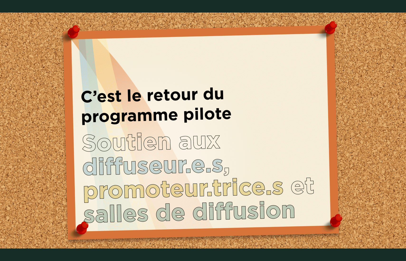 Retour du programme pilote Soutien aux diffuseur.e.s, promoteur.trice.s et salles de diffusion